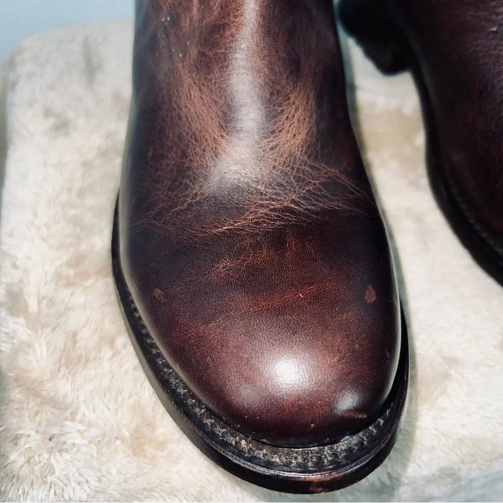 J.B. Dillon Maddie Tall Embossed Leather Harness Boots Brown Women’s 8.5B